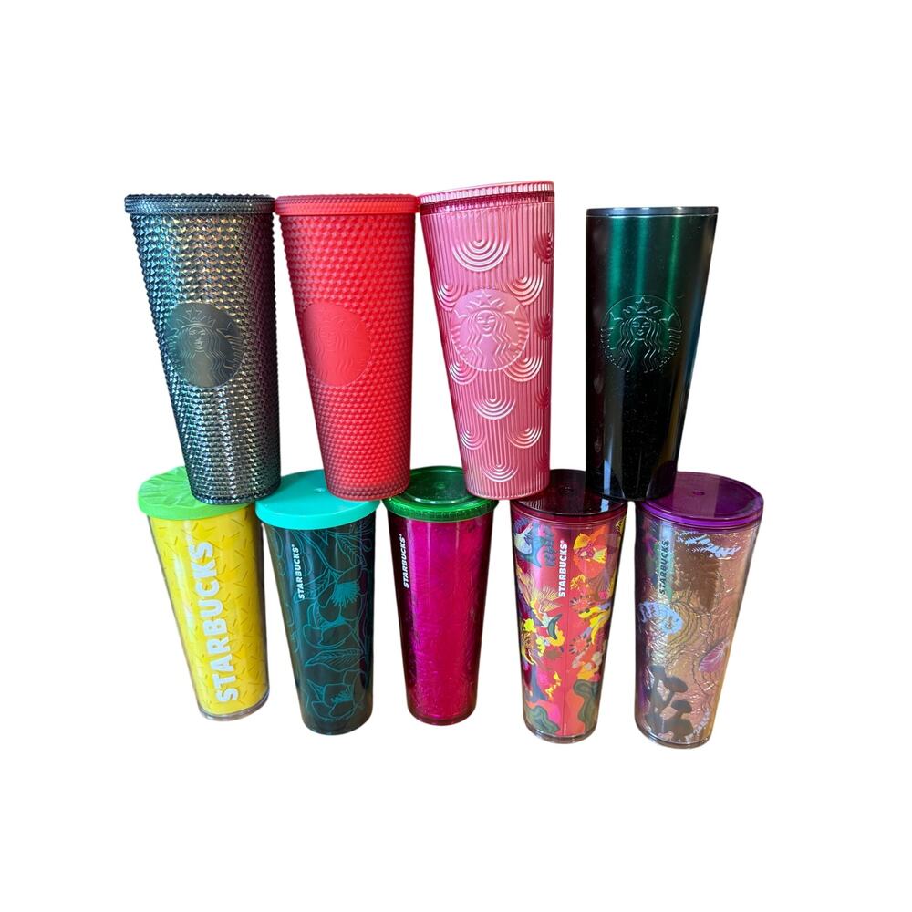 Starbucks‎ cold cup mixed lot no straws colorful variety 9